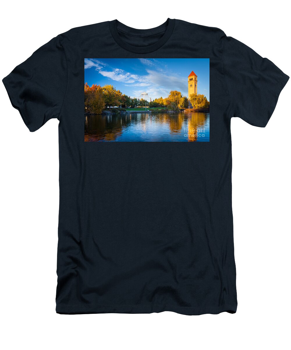 America T-Shirt featuring the photograph Spokane Reflections by Inge Johnsson