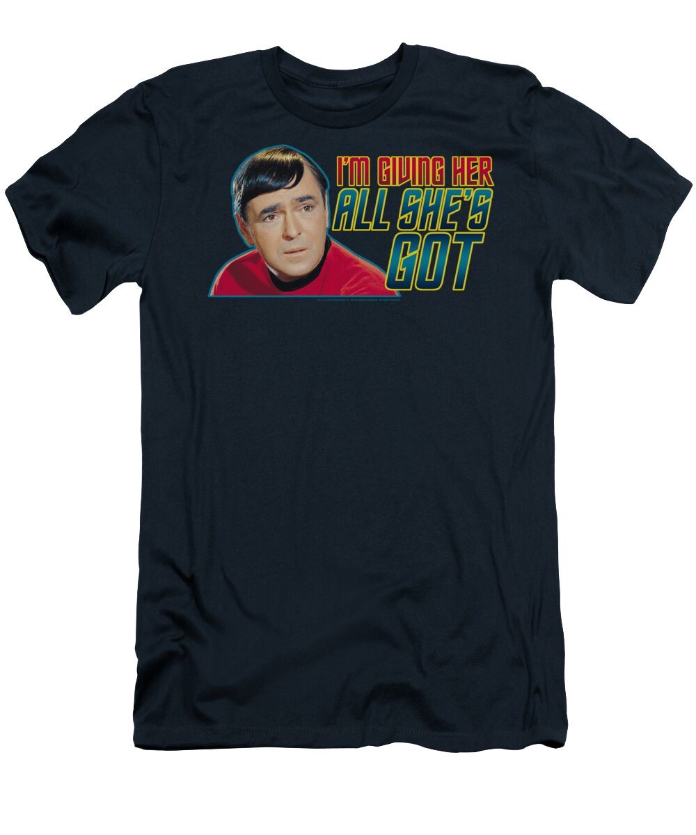 Star Trek T-Shirt featuring the digital art Star Trek - All She's Got by Brand A