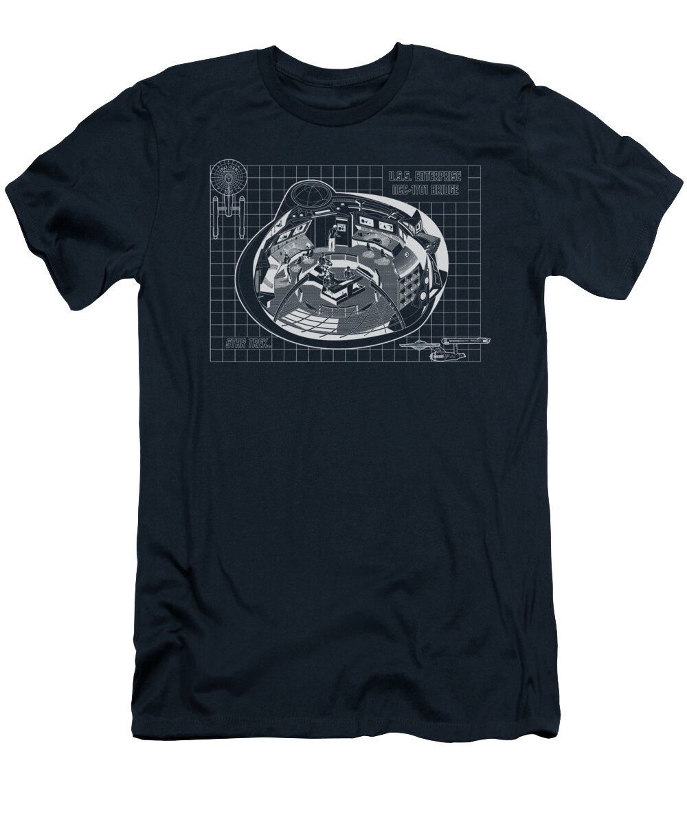 Star Trek T-Shirt featuring the digital art Star Trek - Bridge Prints by Brand A