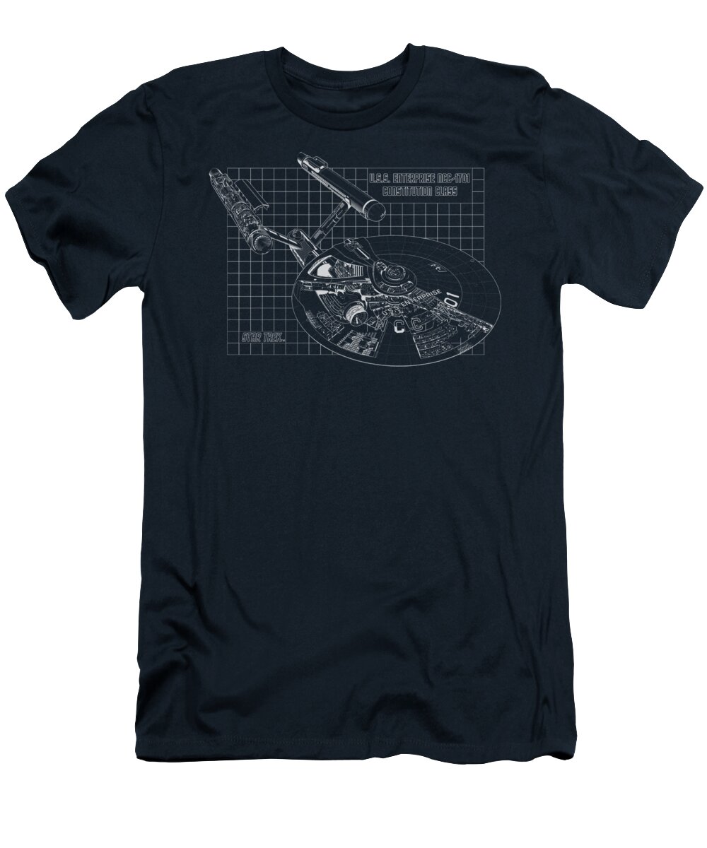 Star Trek T-Shirt featuring the digital art Star Trek - Enterprise Prints by Brand A
