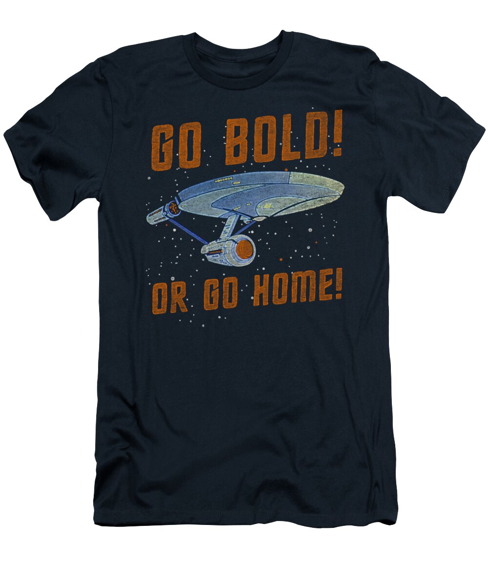 Star Trek T-Shirt featuring the digital art Star Trek - Go Bold by Brand A