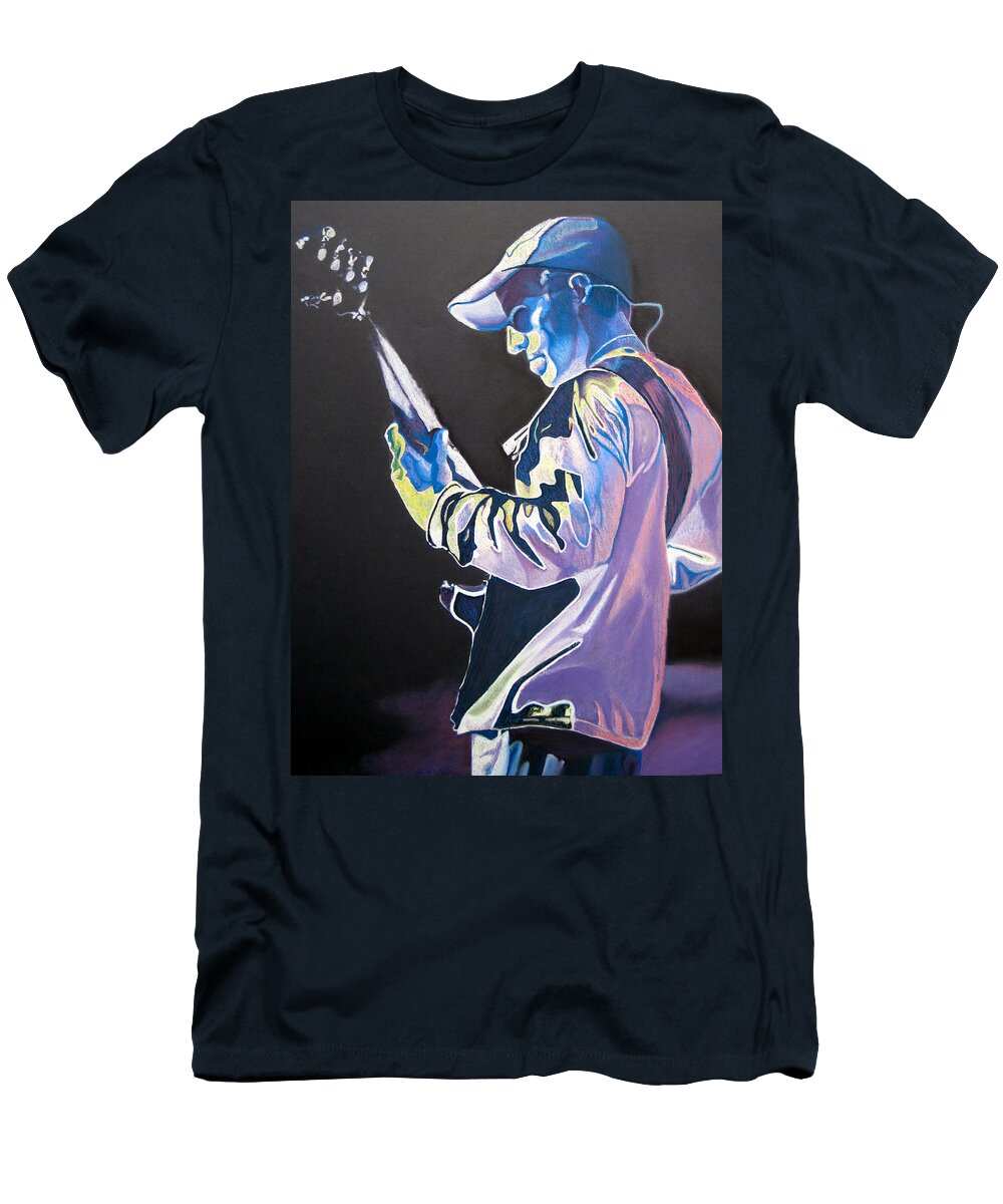 Stefan Lessard T-Shirt featuring the drawing Stefan Lessard Colorful Full Band Series by Joshua Morton