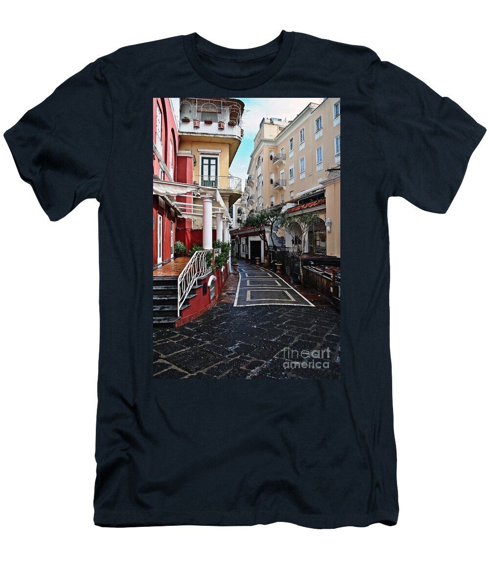 Travel T-Shirt featuring the photograph Street of Capri by Elvis Vaughn