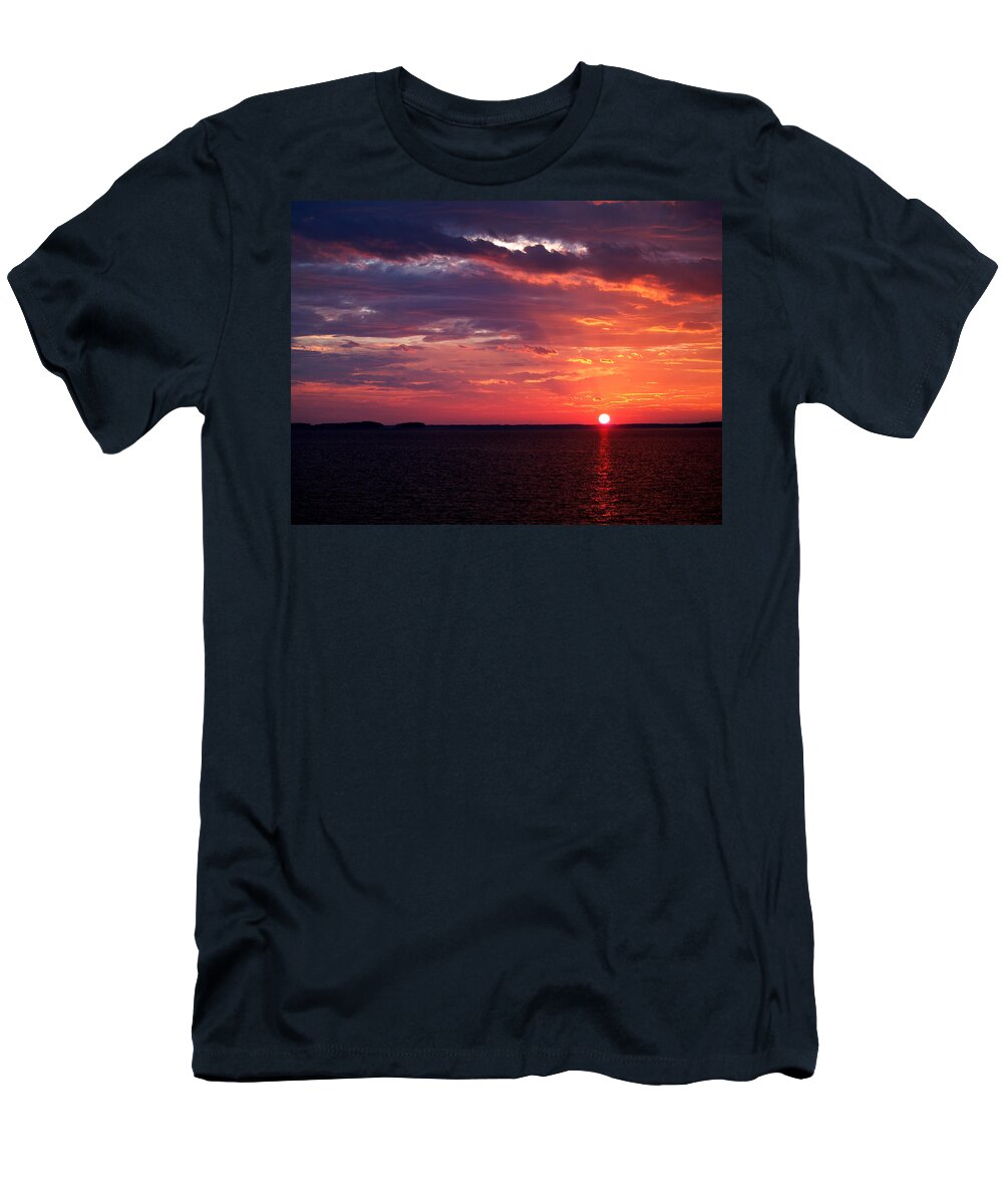 Sunset T-Shirt featuring the photograph Summer Solstice on Lake Murray by Charles Hite