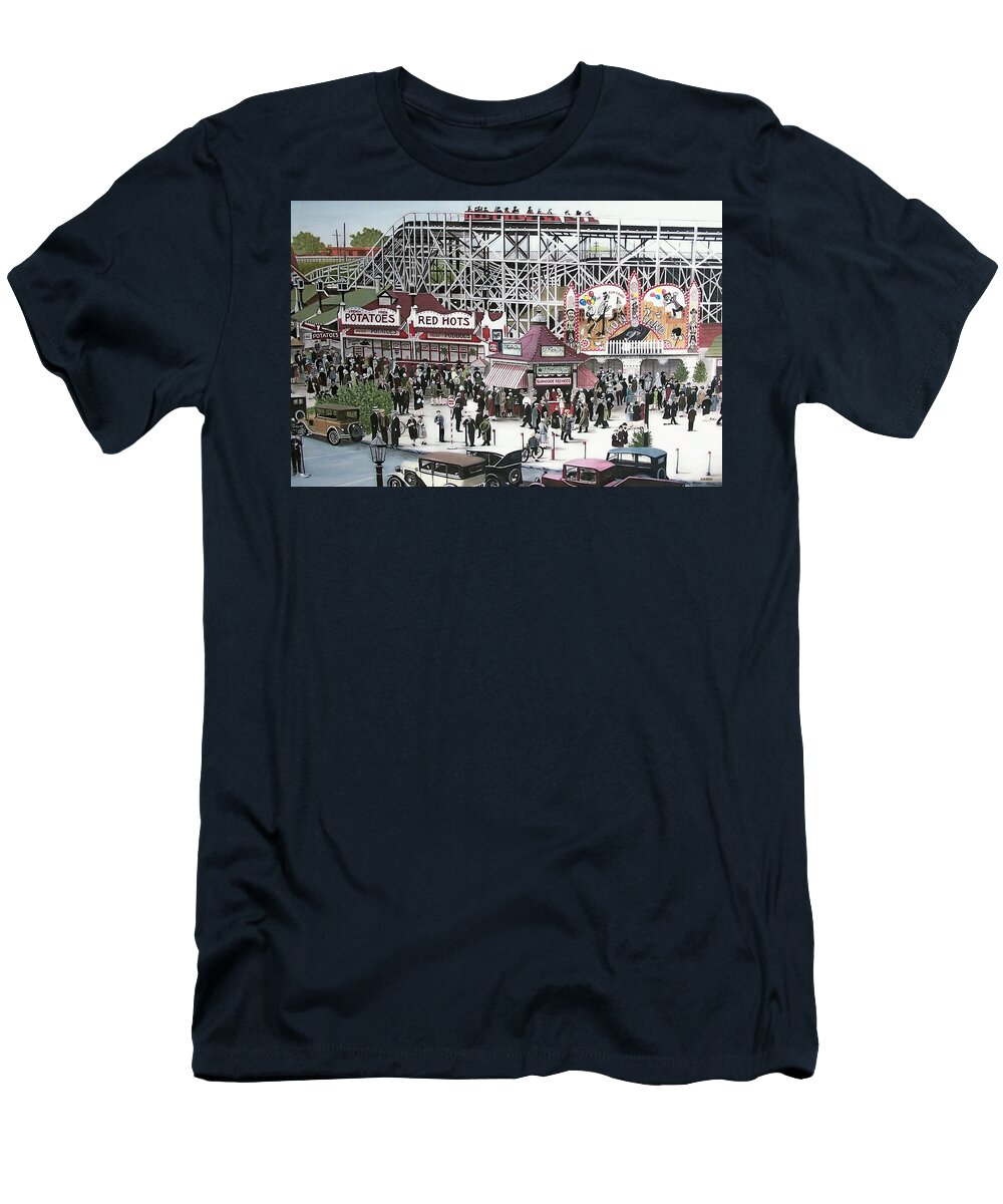Streetscapes T-Shirt featuring the painting Sunnyside Park by Kenneth M Kirsch