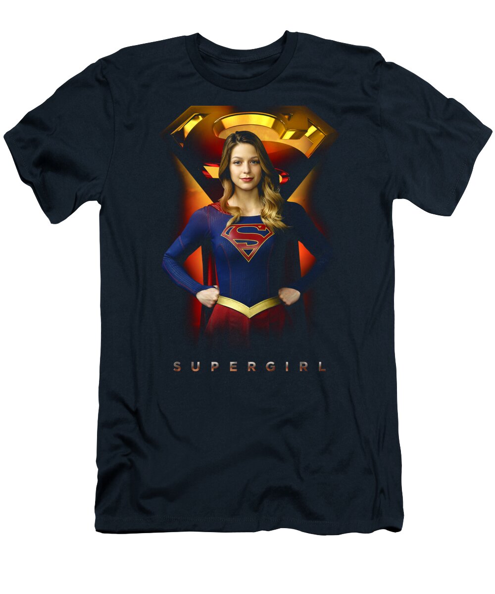 Supergirl T-Shirt featuring the digital art Supergirl - Standing Symbol by Brand A