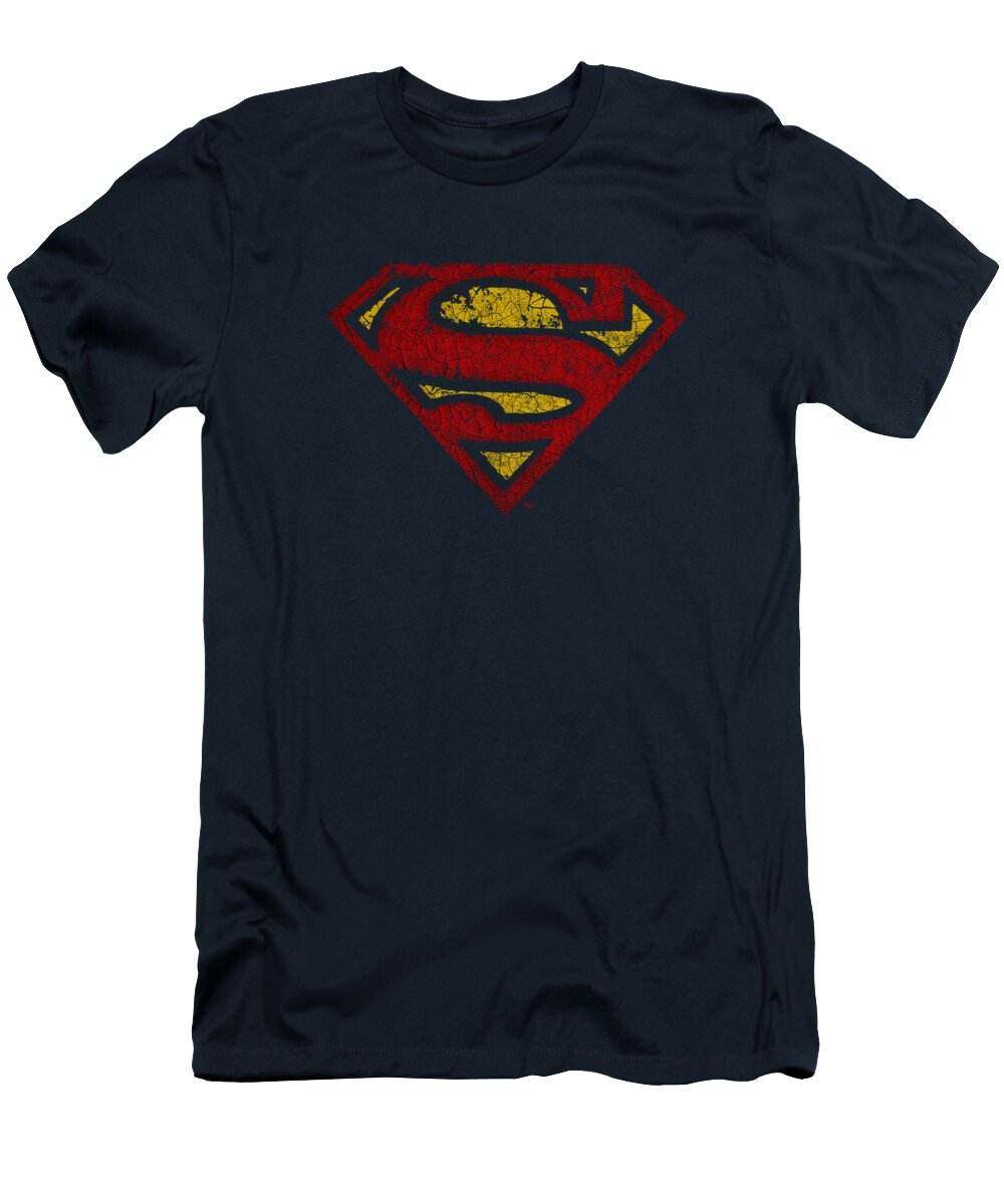Superman T-Shirt featuring the digital art Superman - Crackle S by Brand A
