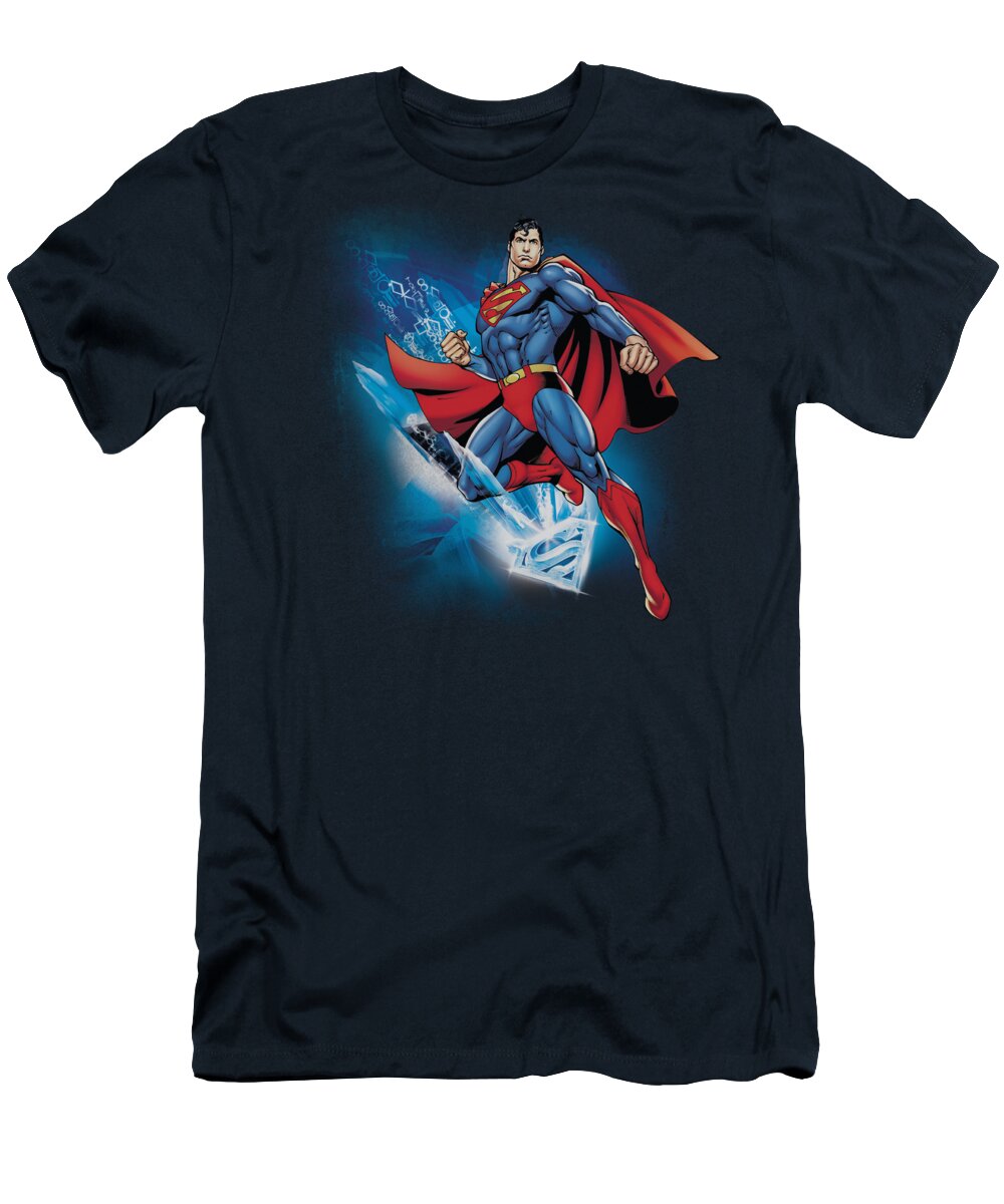Superman T-Shirt featuring the digital art Superman - Crystallize by Brand A