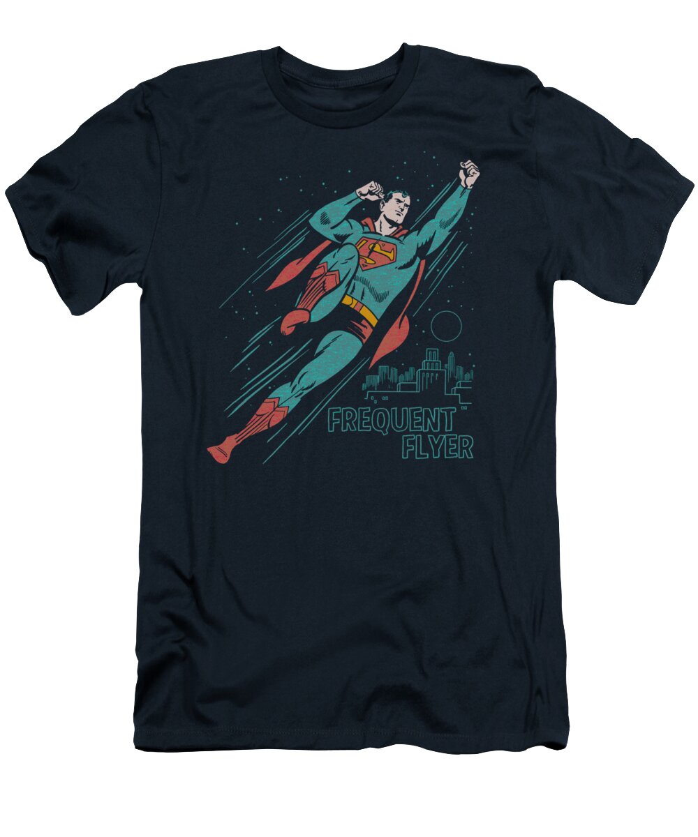 Superman T-Shirt featuring the digital art Superman - Frequent Flyer by Brand A