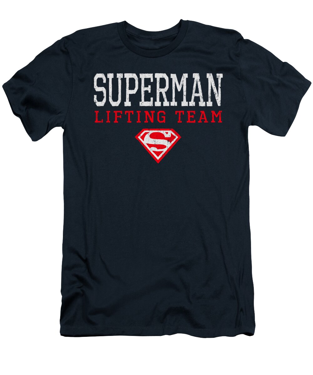  T-Shirt featuring the digital art Superman - Lifting Team by Brand A
