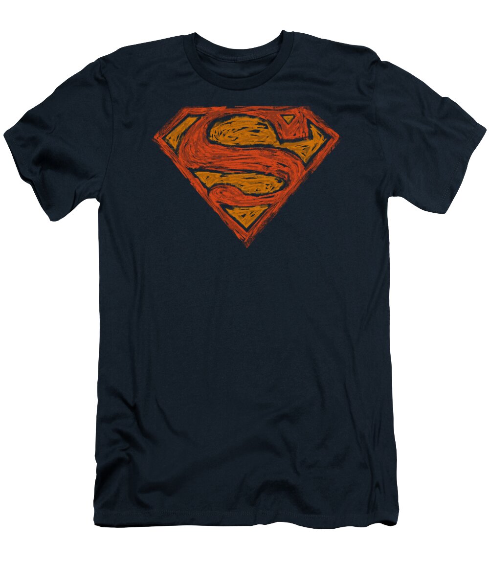 Superman T-Shirt featuring the digital art Superman - Messy S by Brand A