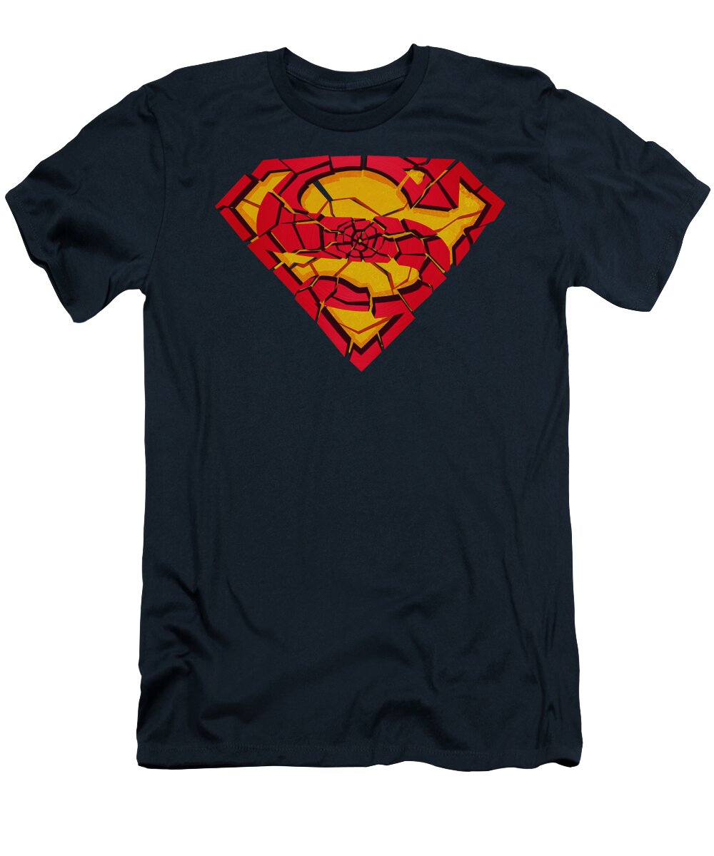 Superman T-Shirt featuring the digital art Superman - Shattered Shield by Brand A