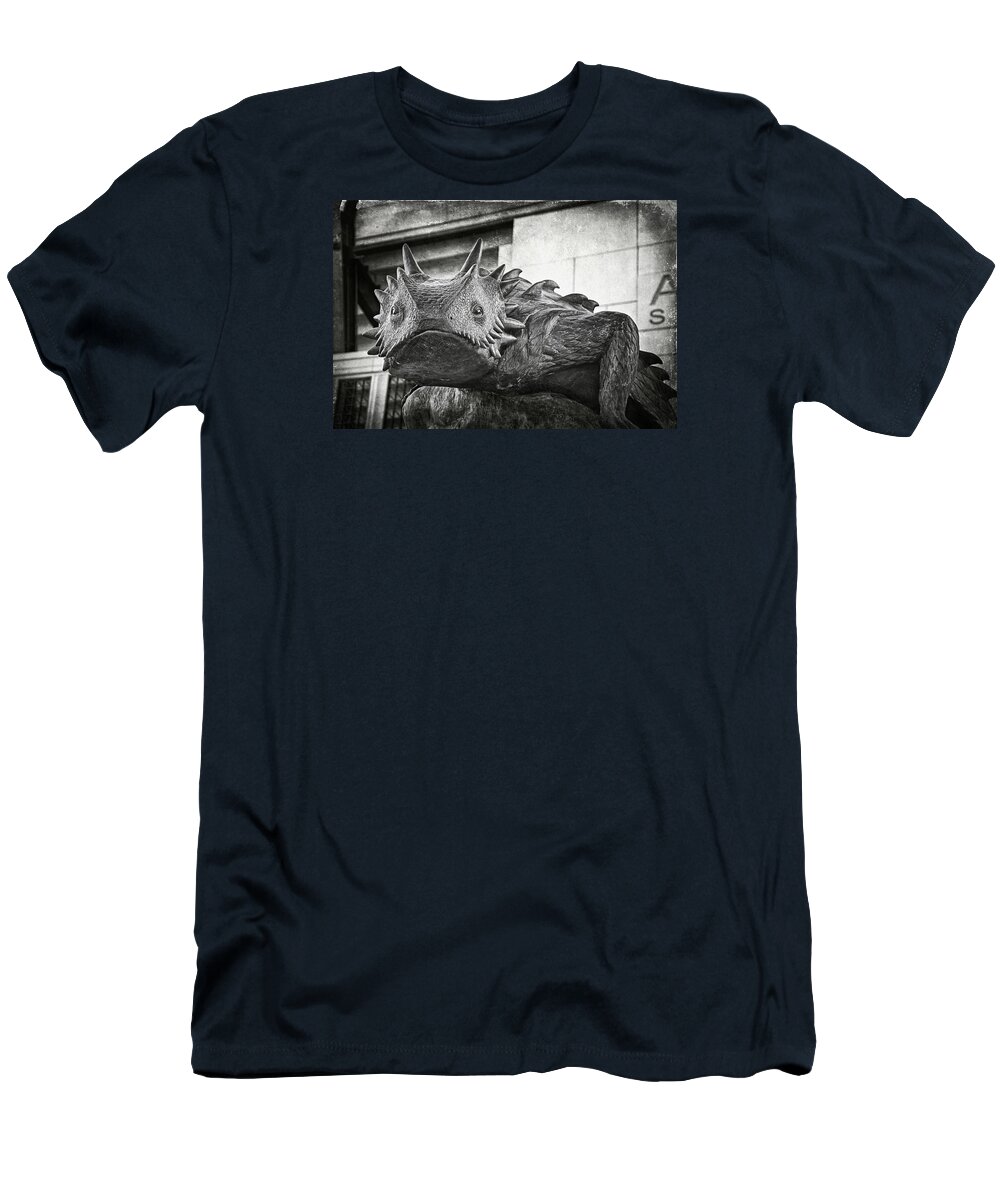Joan Carroll T-Shirt featuring the photograph TCU Horned Frog BW by Joan Carroll