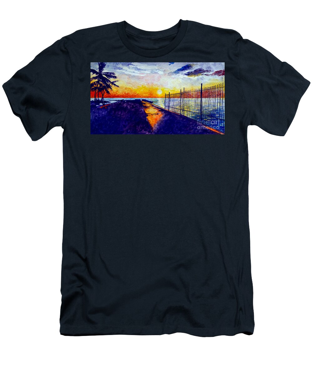 Bay T-Shirt featuring the painting The Bay by Christopher Shellhammer
