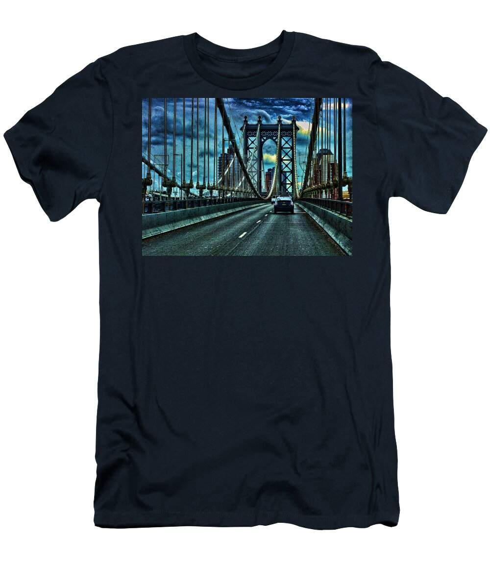 Manhattan Bridge T-Shirt featuring the photograph The Bridge by Joshua Fredericks