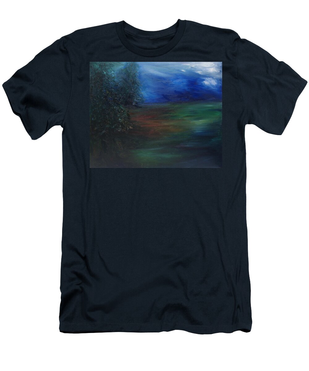 Woodland T-Shirt featuring the painting The Edge of the Woods by Christine Cobden