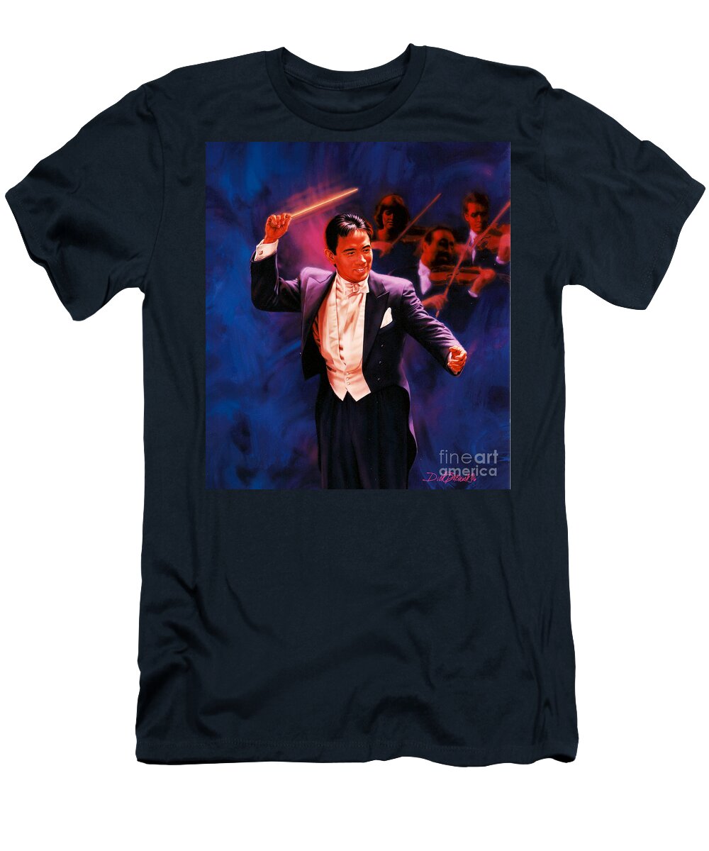 Portrait T-Shirt featuring the painting The Maestro by Dick Bobnick