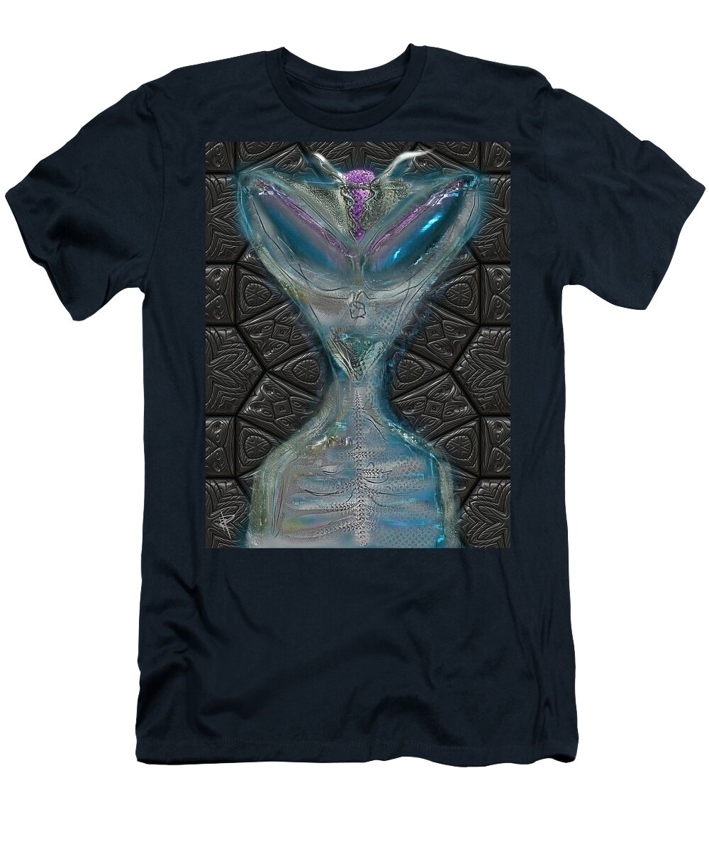 Alien T-Shirt featuring the mixed media The Strategist by Russell Pierce