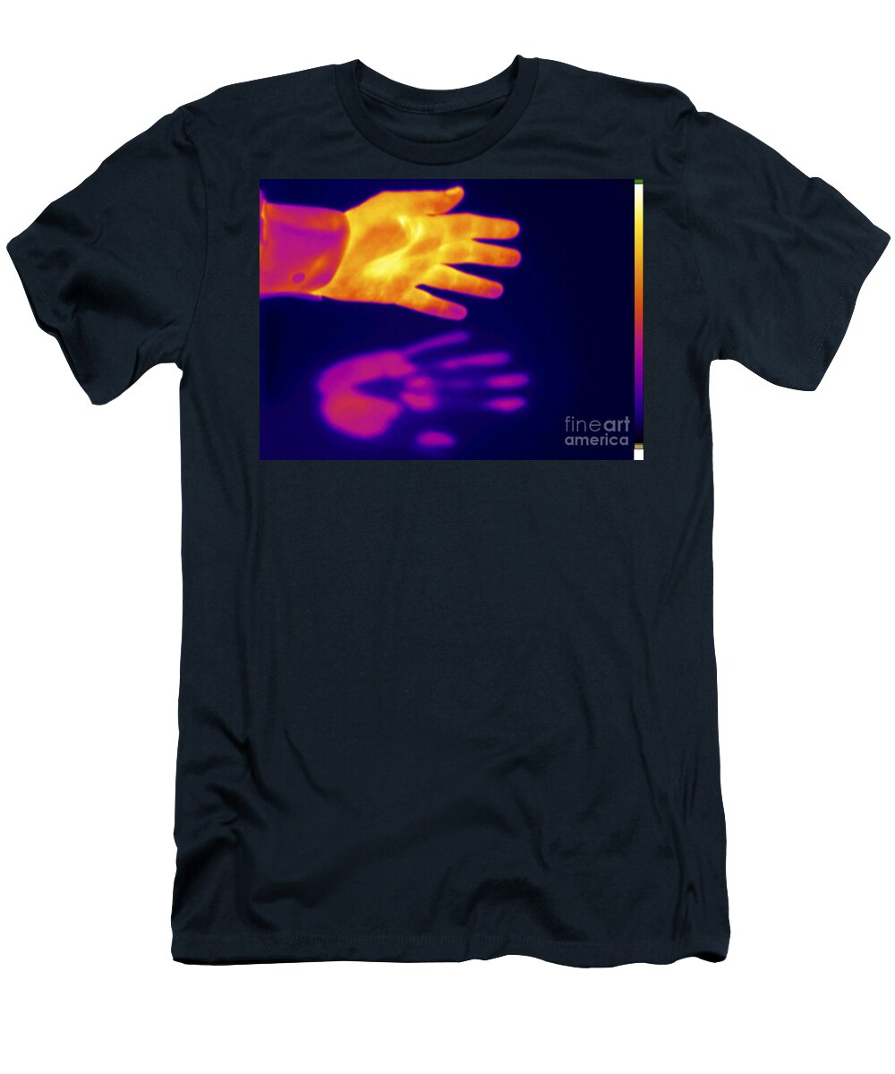 Digital Infrared Thermal Imaging T-Shirt featuring the photograph Thermogram Of A Thermal Shadow by GIPhotoStock