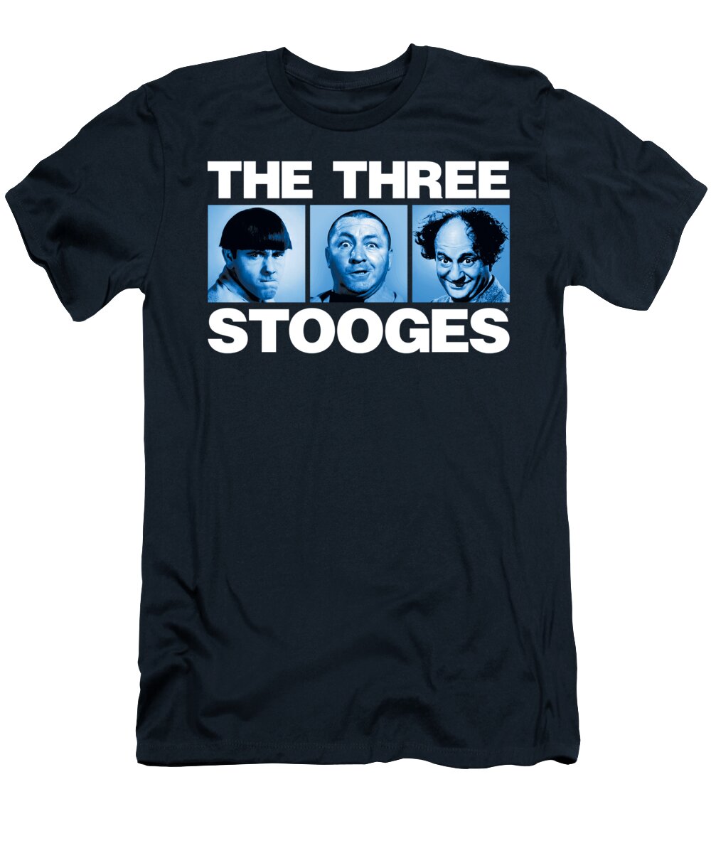  T-Shirt featuring the digital art Three Stooges - Three Squares by Brand A