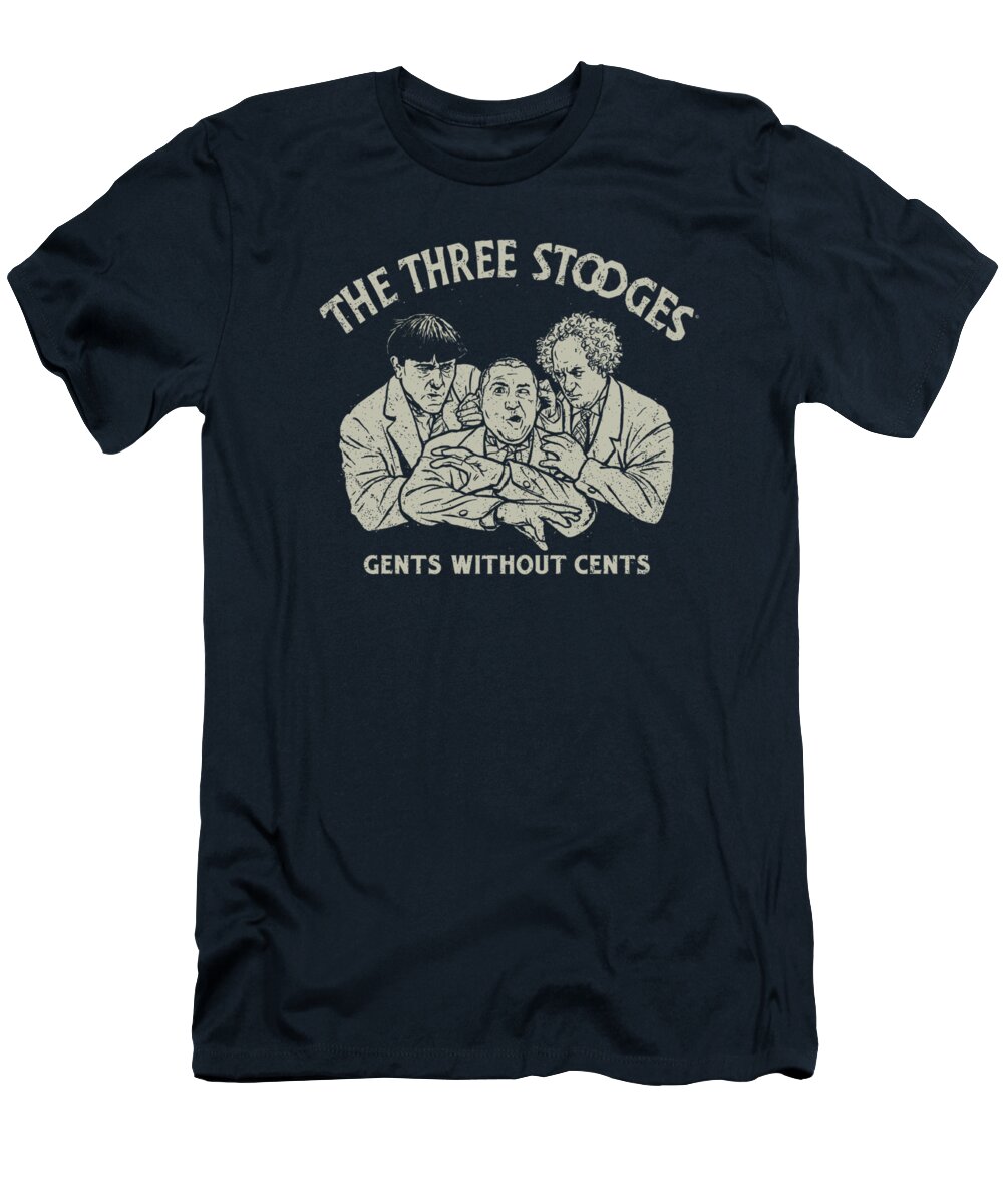The Three Stooges T-Shirt featuring the digital art Three Stooges - Without Cents by Brand A