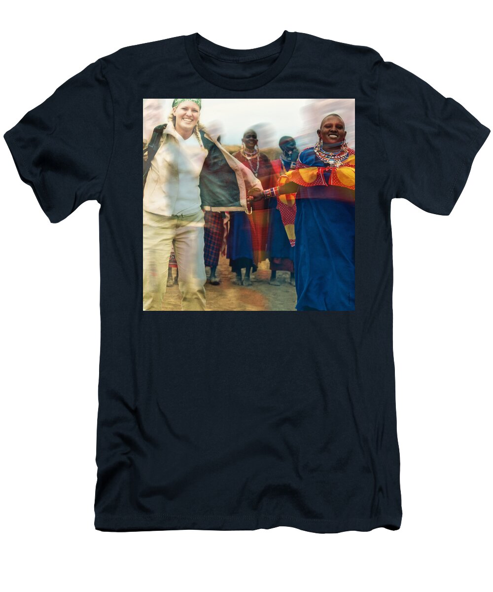 Maasai T-Shirt featuring the photograph To Hold Hands by Gwyn Newcombe
