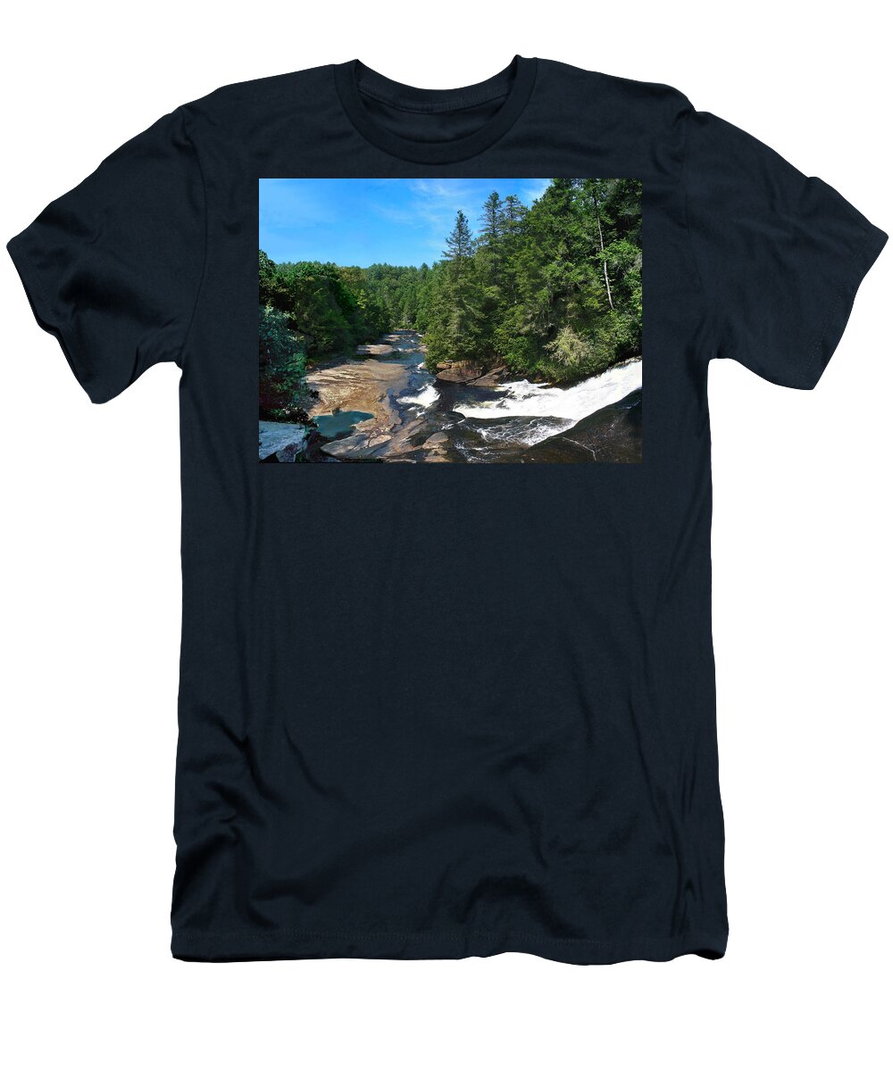 Triple Falls North Carolina T-Shirt featuring the photograph Triple Falls North Carolina by Steve Karol