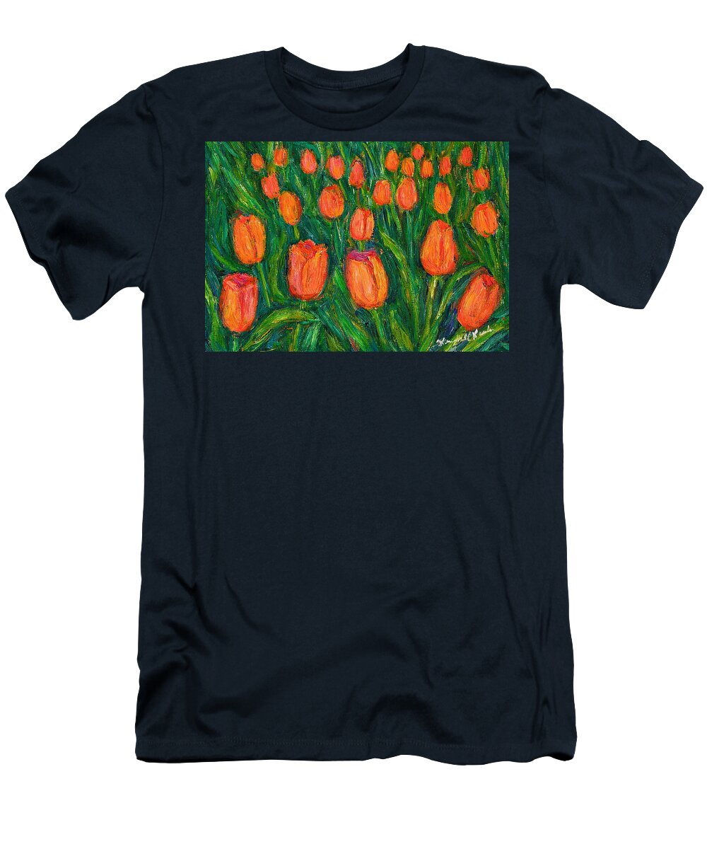 Tulips T-Shirt featuring the painting Tulip Twirl by Kendall Kessler