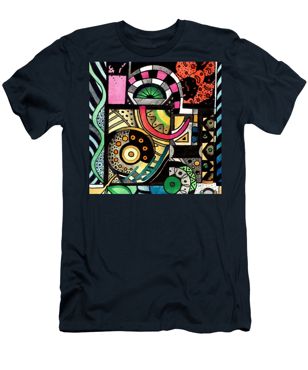 Abstract T-Shirt featuring the painting Twisting and Turning by Helena Tiainen