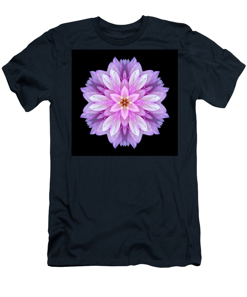 Flower T-Shirt featuring the photograph Violet Dahlia I Flower Mandala by David J Bookbinder