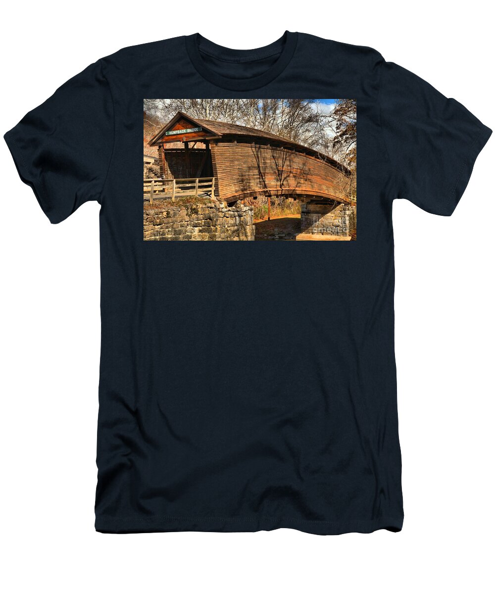 Humpback Covered Bridge T-Shirt featuring the photograph Virginia Humpback Bridge by Adam Jewell
