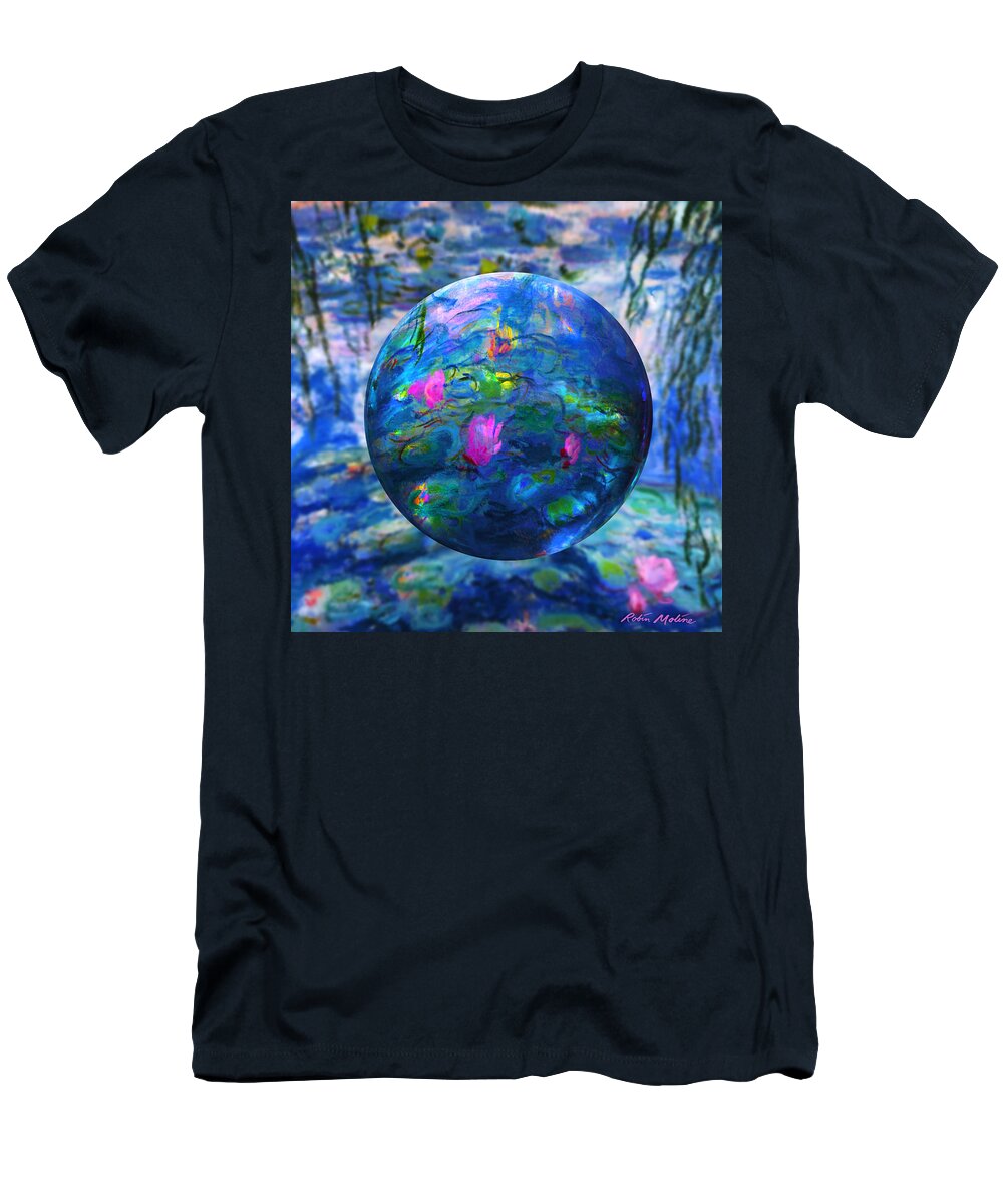  Claude Monet Waterlily Like T-Shirt featuring the painting Lilly Pond by Robin Moline