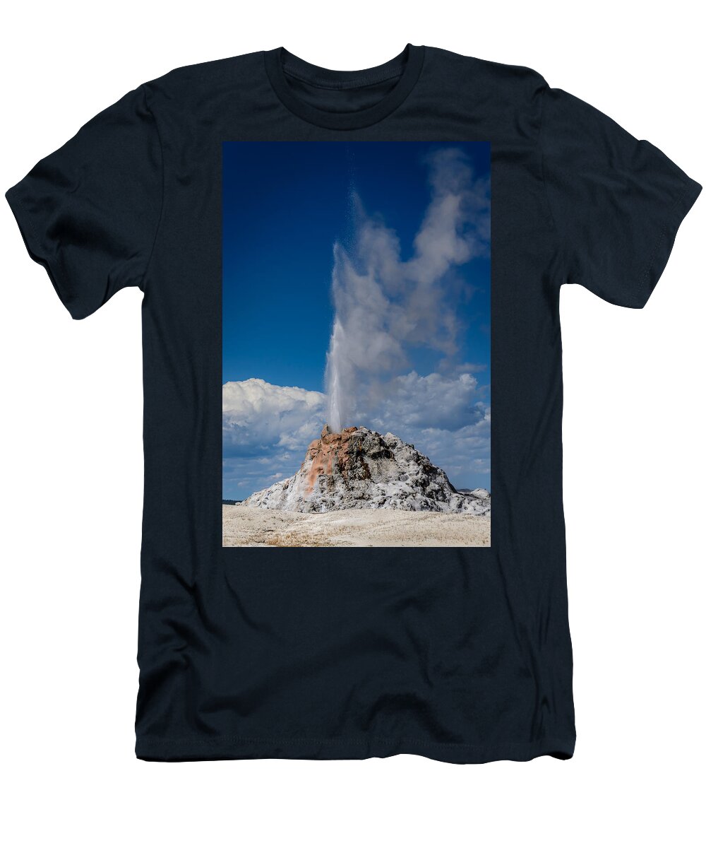 White Dome Geyser - Yellowstone National Park T-Shirt featuring the photograph White Dome Geyser - Yellowstone National Park by Debra Martz