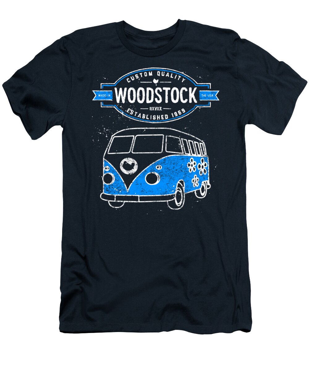  T-Shirt featuring the digital art Woodstock - Van by Brand A