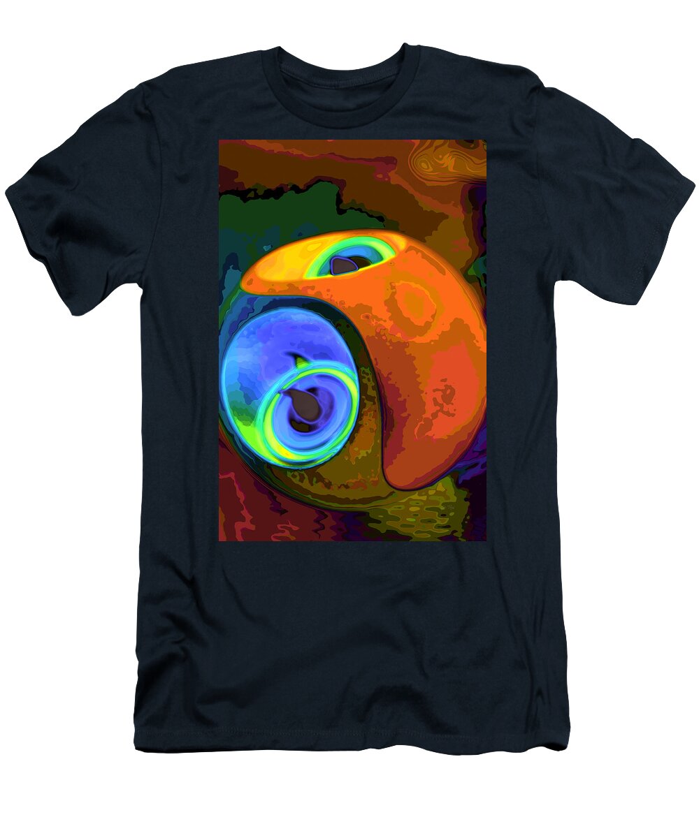 Painting T-Shirt featuring the photograph Yin yang candle holder abstract by Eti Reid