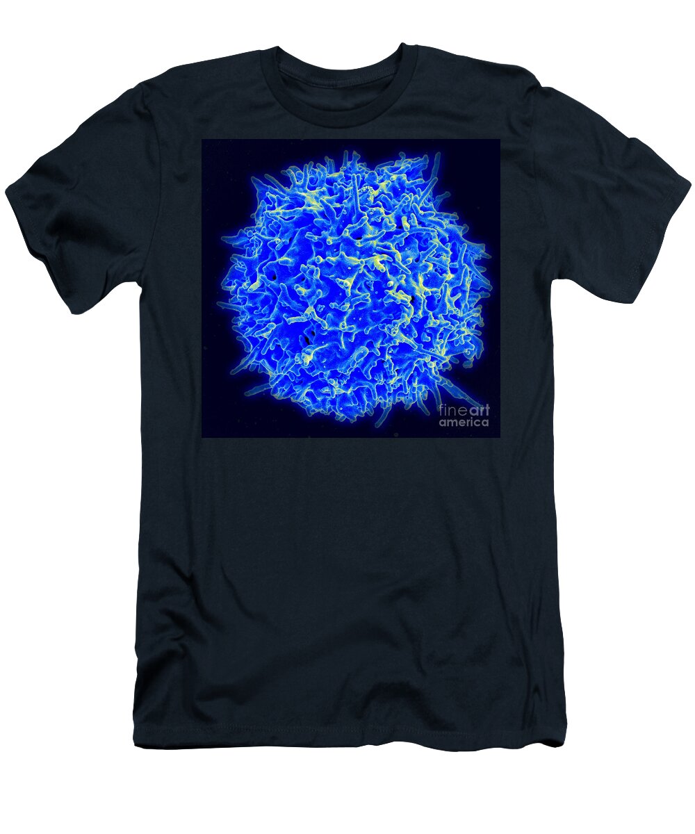 Biology T-Shirt featuring the photograph Healthy Human T Cell, Sem by Science Source