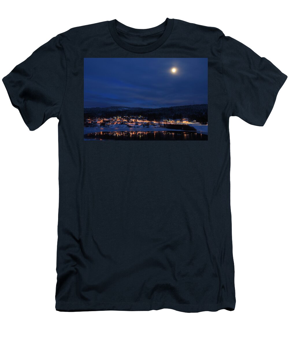 Christmas T-Shirt featuring the photograph Swedish village at Christmas time by Ulrich Kunst And Bettina Scheidulin