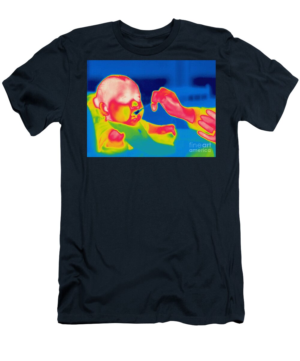 Thermogram T-Shirt featuring the photograph A Thermogram Of Feeding A Baby by Ted Kinsman