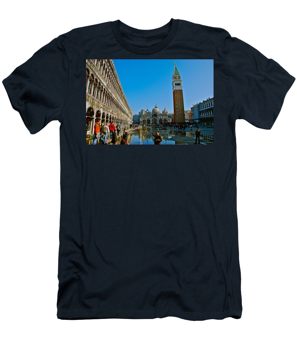 Venice T-Shirt featuring the photograph Acqua Alta at San Marco by Eric Tressler