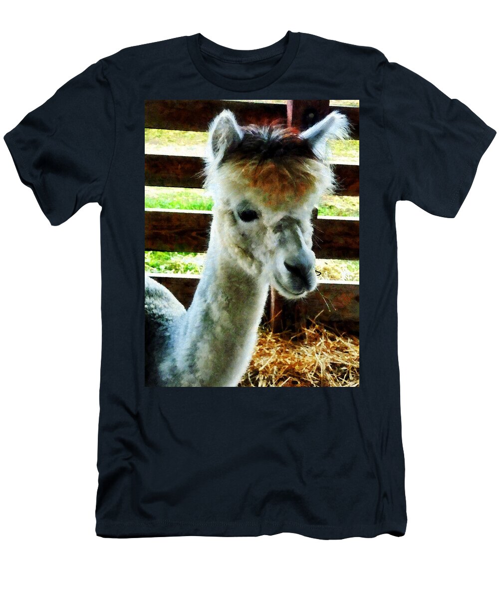 Alpaca T-Shirt featuring the photograph Alpaca Closeup by Susan Savad