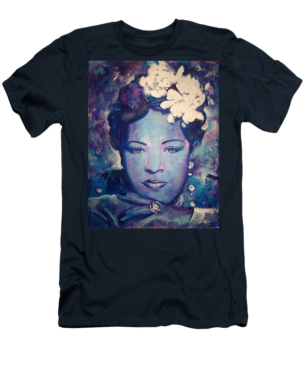 Billie Holiday T-Shirt featuring the painting Billie's Eyes by Jerome White