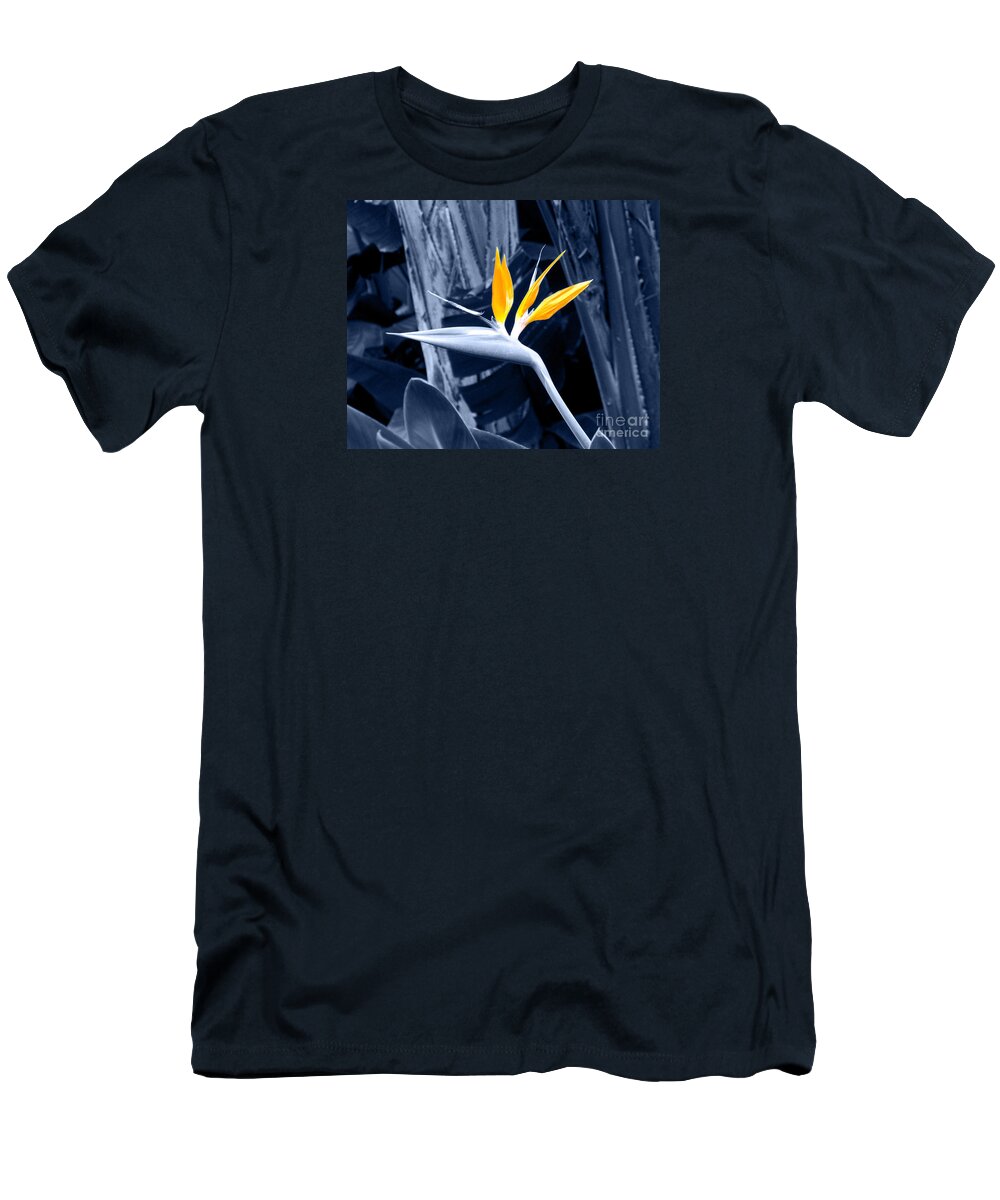 Blue T-Shirt featuring the photograph Blue Bird of Paradise by Rebecca Margraf