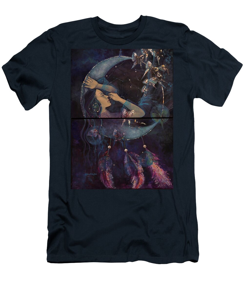 Art T-Shirt featuring the painting Dream Catcher by Dorina Costras