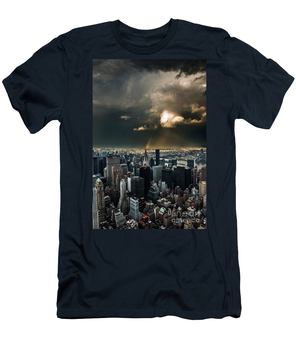 Manhatten T-Shirt featuring the photograph Great Skies over Manhattan by Hannes Cmarits