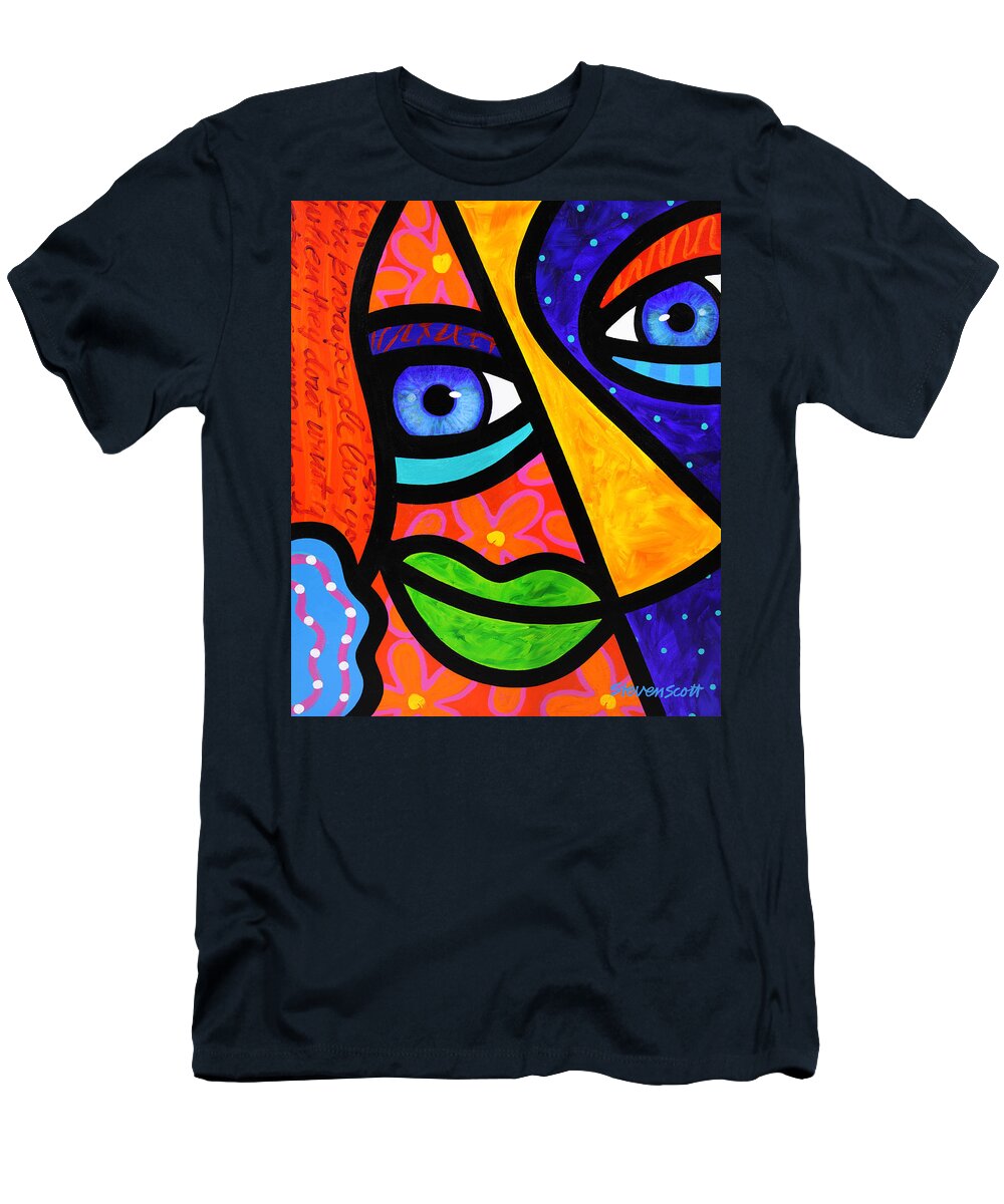 Abstract T-Shirt featuring the painting How Do I Look by Steven Scott