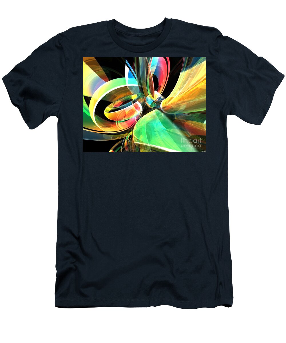 Abstract T-Shirt featuring the digital art Magic Rings by Phil Perkins