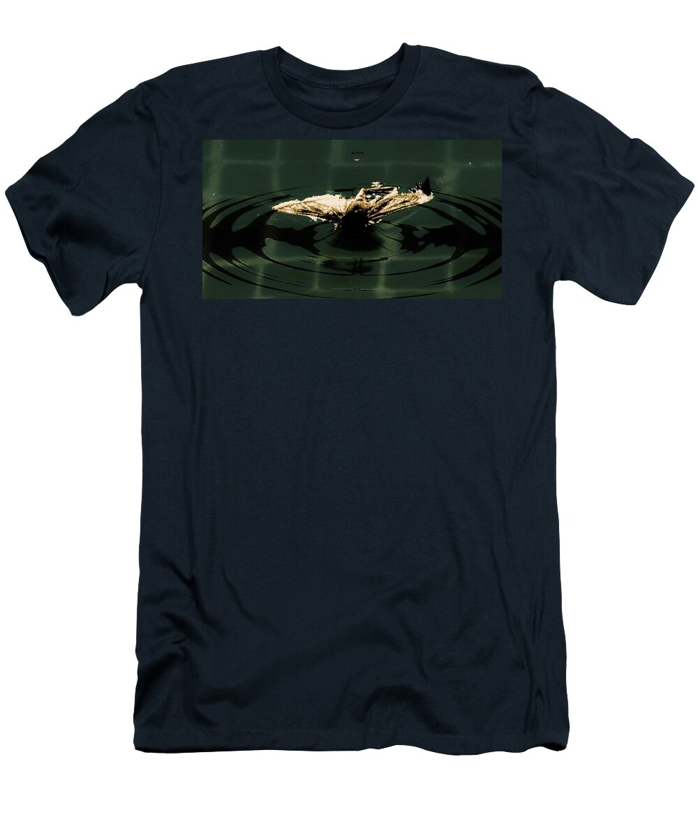 Moth T-Shirt featuring the photograph Moth Ripples by Jessica S