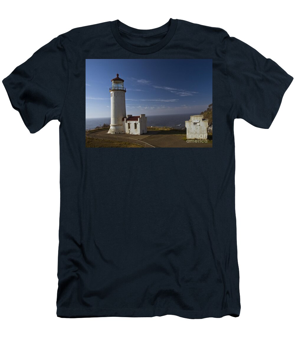 Columbia River T-Shirt featuring the photograph North Head Light by Tim Mulina
