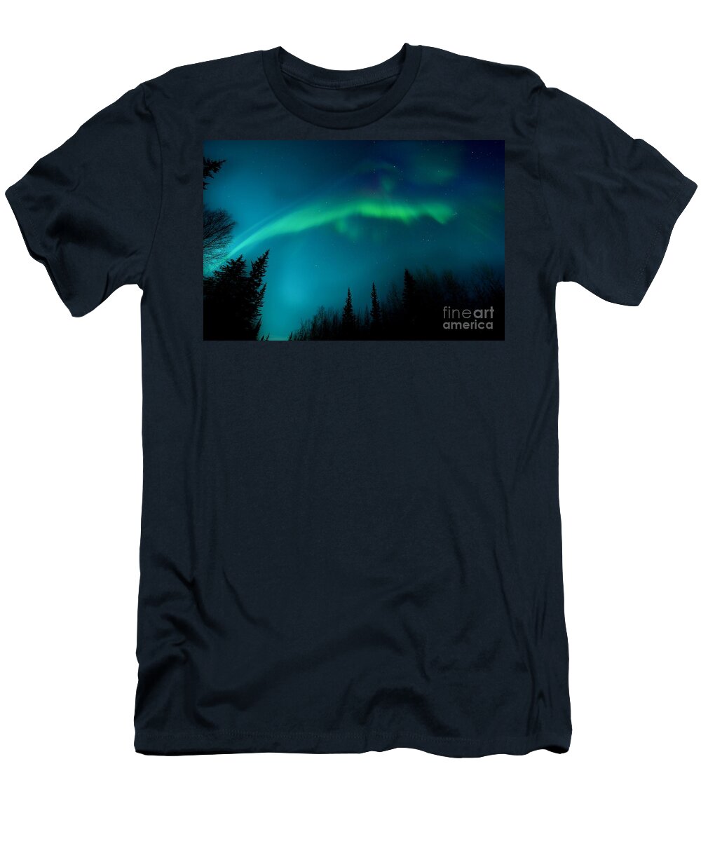 Lights T-Shirt featuring the photograph Northern Magic by Priska Wettstein