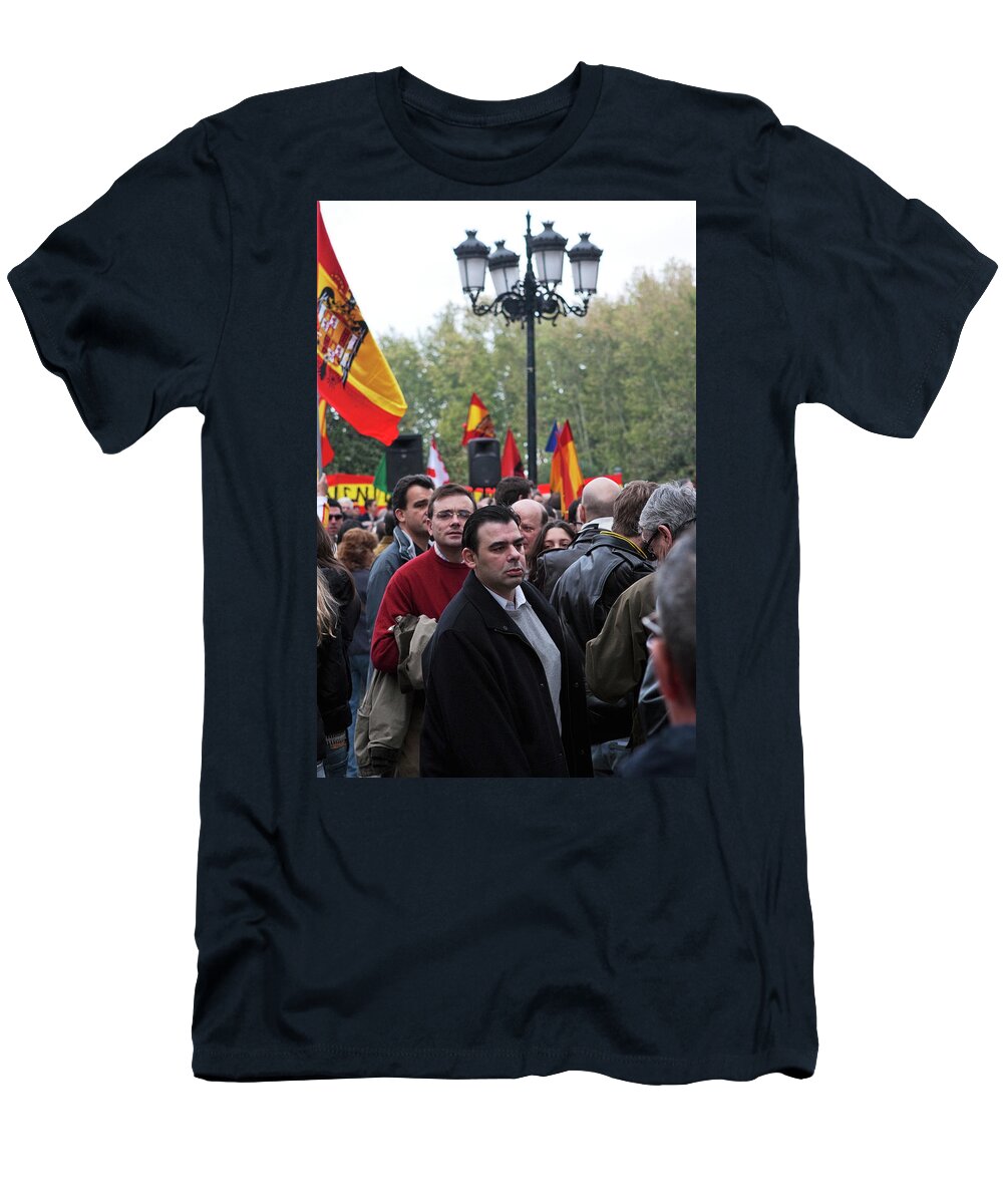 Madrid T-Shirt featuring the photograph Protest In the Plaza by Lorraine Devon Wilke